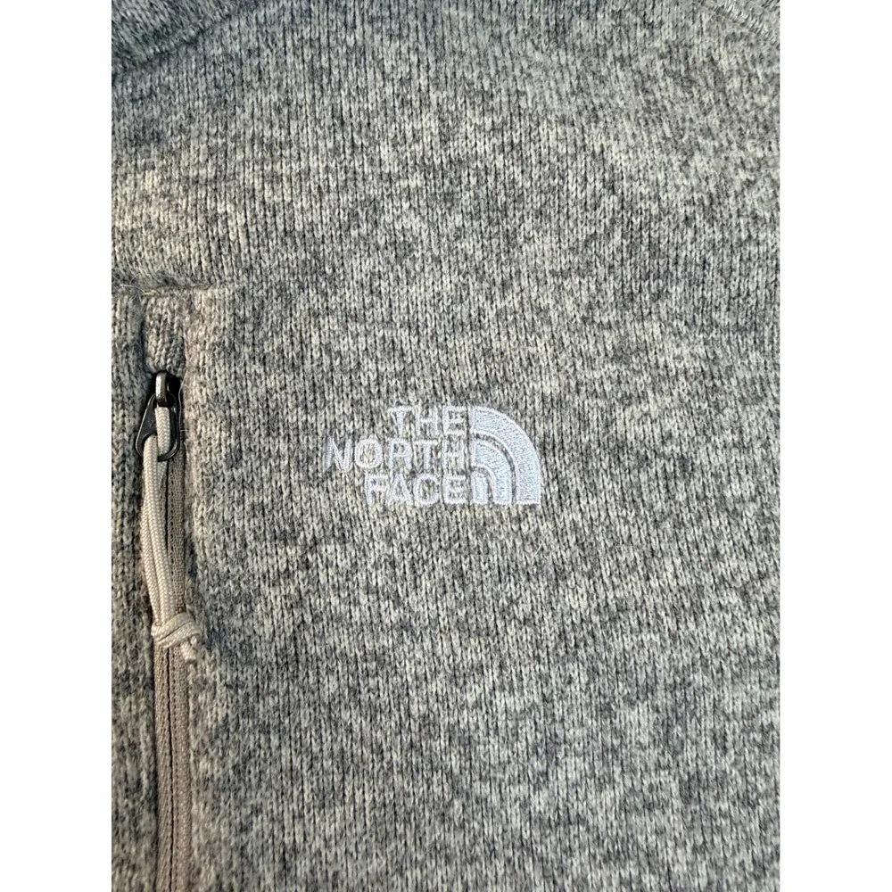 The North Face Mens Large Gray Gordon Lyons Quarter Zip Fleece Pullover Sweater